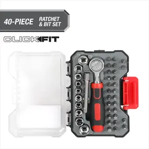 40-Piece Socket and Bit Set in Click Fit Case