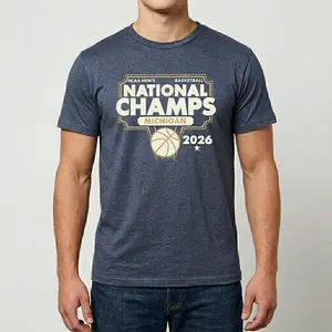 Michigan National Champs 2026 Shirt College Basketball Champion Tee Fan Gift Unisex Graphic T-Shirt Victory Celebration Apparel