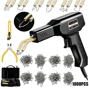 Professional Plastic Welding Kit 150W Hot Stapler Gun, 2-in-1 Repair Tool with 1000 Staples Full Accessories, for Car Bumper Plastic Crack Repair