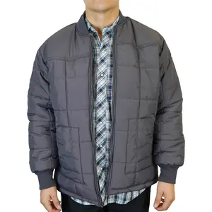 Men's Gray Western Cut Puffer Jacket Full Zip