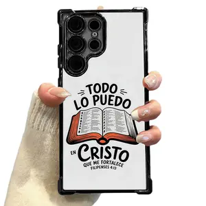 Bible Verse Aesthetic Pattern Phone CaseFor S22 S23 S24 FE ULTRA PLUS FourShockproof Drop Protective Cover Cellphone Casing #   SMSJ2 Smartphone Black