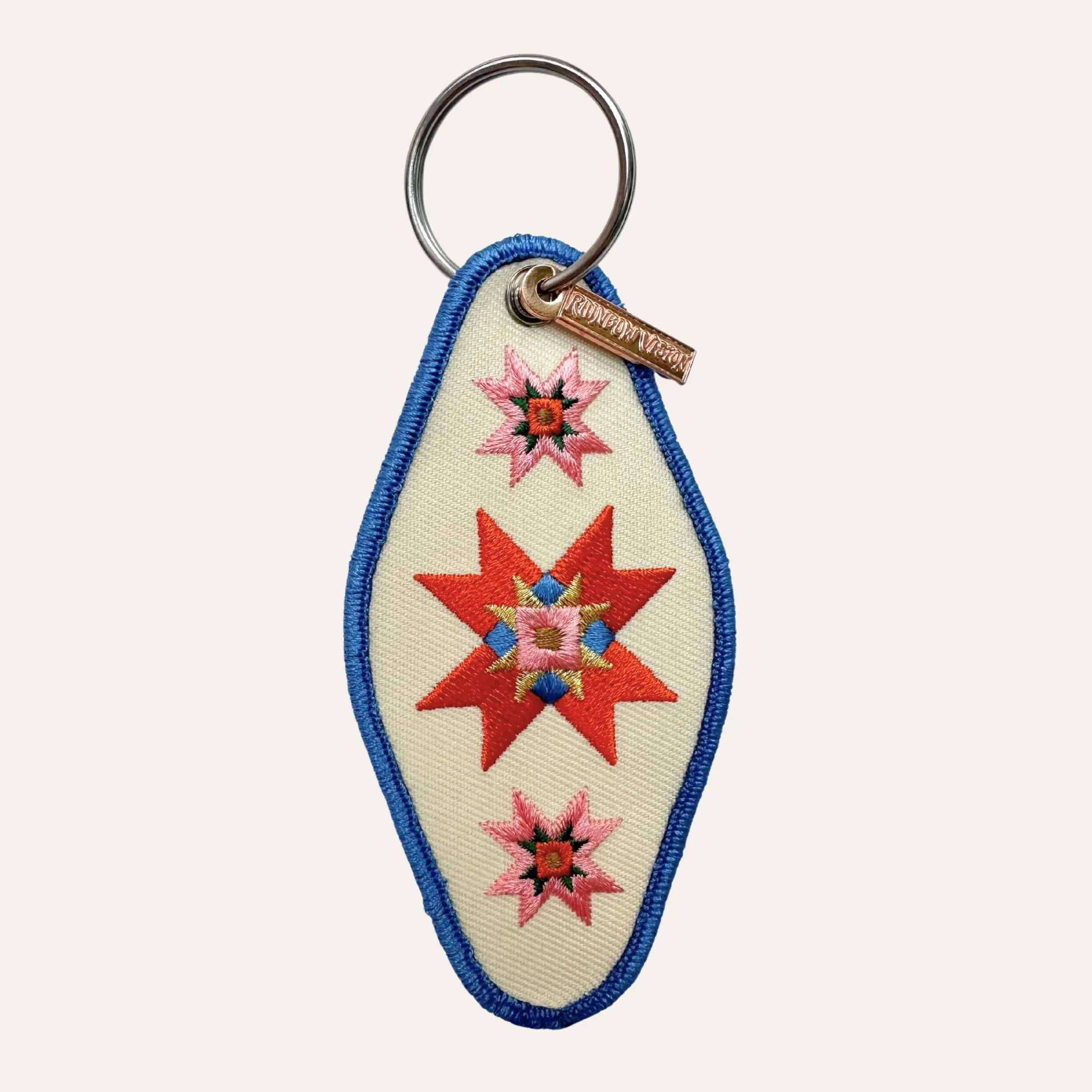 Quilt Star Patch Keychain