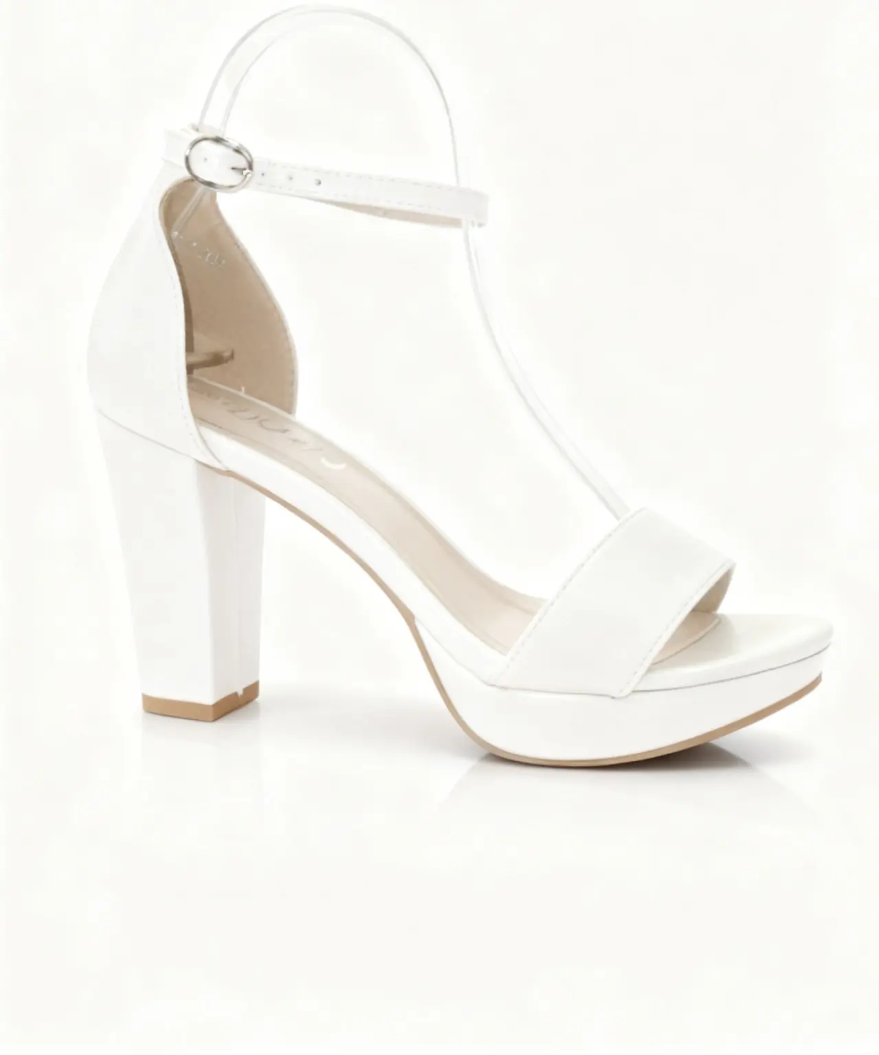 White Platform Block Heels – Elegant Sandals for Wedding, Prom & Graduation