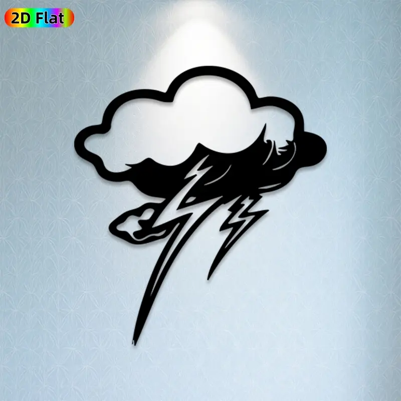 1pc Storm Cloud & Lightning Metal Wall Art, Dynamic Storm Statue Mural, Ideal Gift for Halloween, New Year, Weather Theme Enthusiasts, Weather-Resistant Metal Wall Decor Wall Sculptures,  Outdoor Decor Enthusiasts