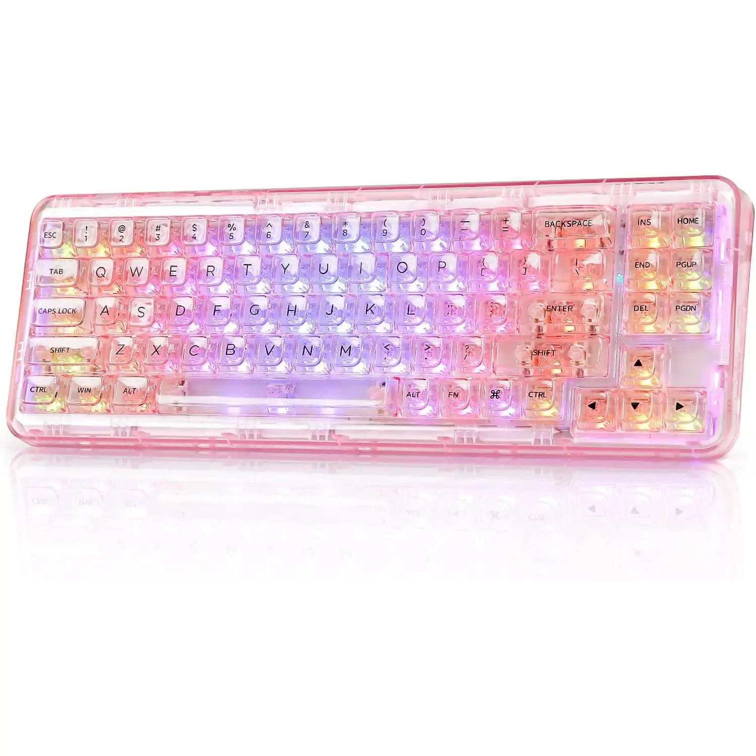 X71 Hot Swappable Transparent Mechanical Keyboard with Clear Keycaps ...