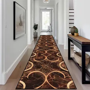 Retro Style Geometric Pattern Kitchen Boho Runner Rug, 1 Count Non-slip Soft Floor Mat, Decorative Carpet for Home Living Room Bedroom Kitchen