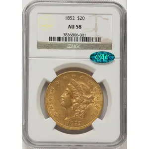 Liberty Double Eagles (1852 $20 CAC)