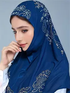 Women's Inner Cap Underscarf Hijab Cap, Turban Hat Amira Hijab, Fashionable Solid Color, Chin Elastic Head Cap & Neck Scarf