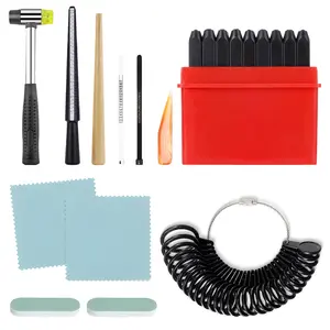 US & UK Ring Sizing Kit with Letter Stamps & Polishing Cloths - Professional Ring Resizing & Marking Tool Set for Jewelers & DIY