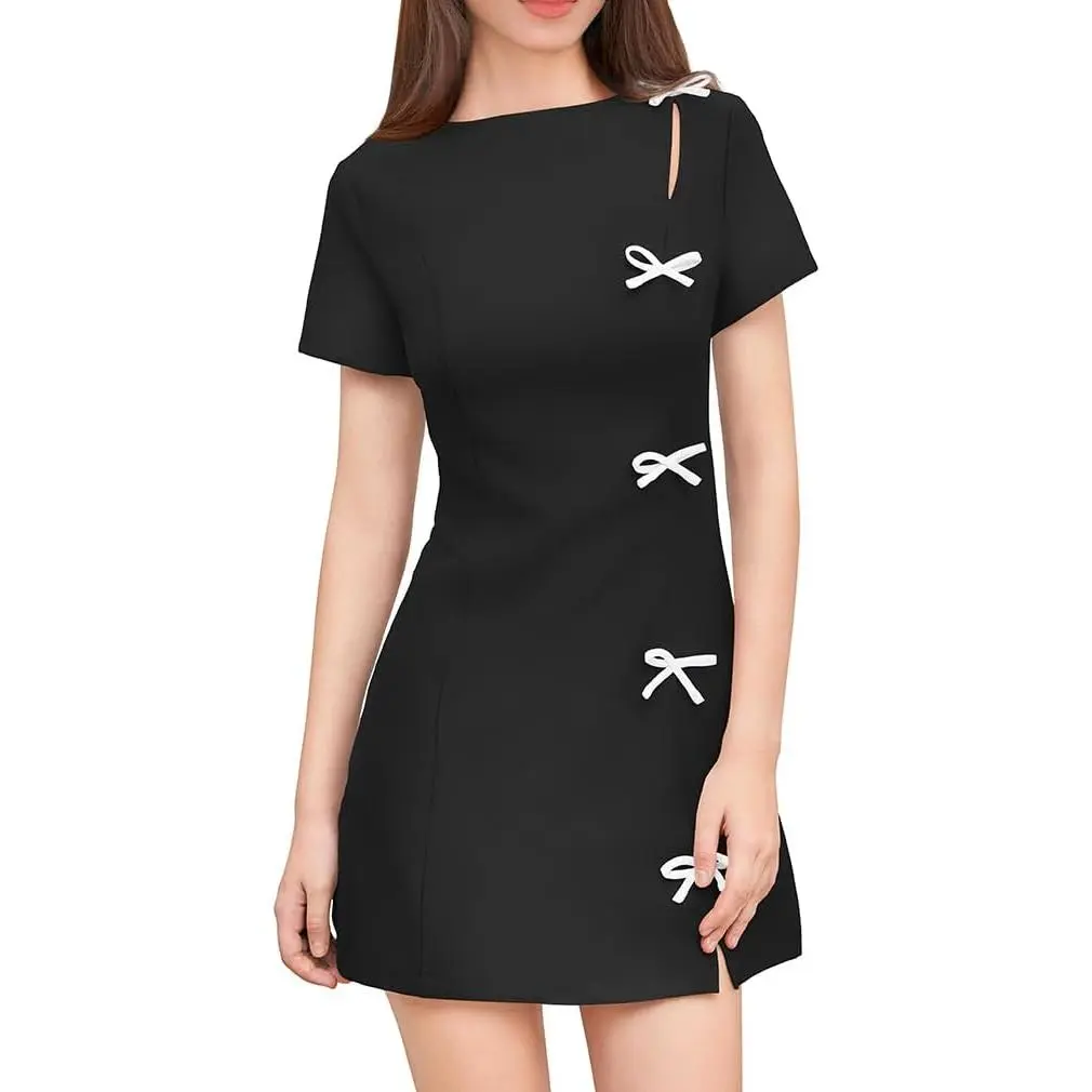 Women's Summer Boat Neck Short Sleeve Elegant Y2k A Line Mini Dress - TikTok Shop Women's Summer Boat Neck Short Sleeve Elegant Y2k A Line Mini Dress - TikTok Shop