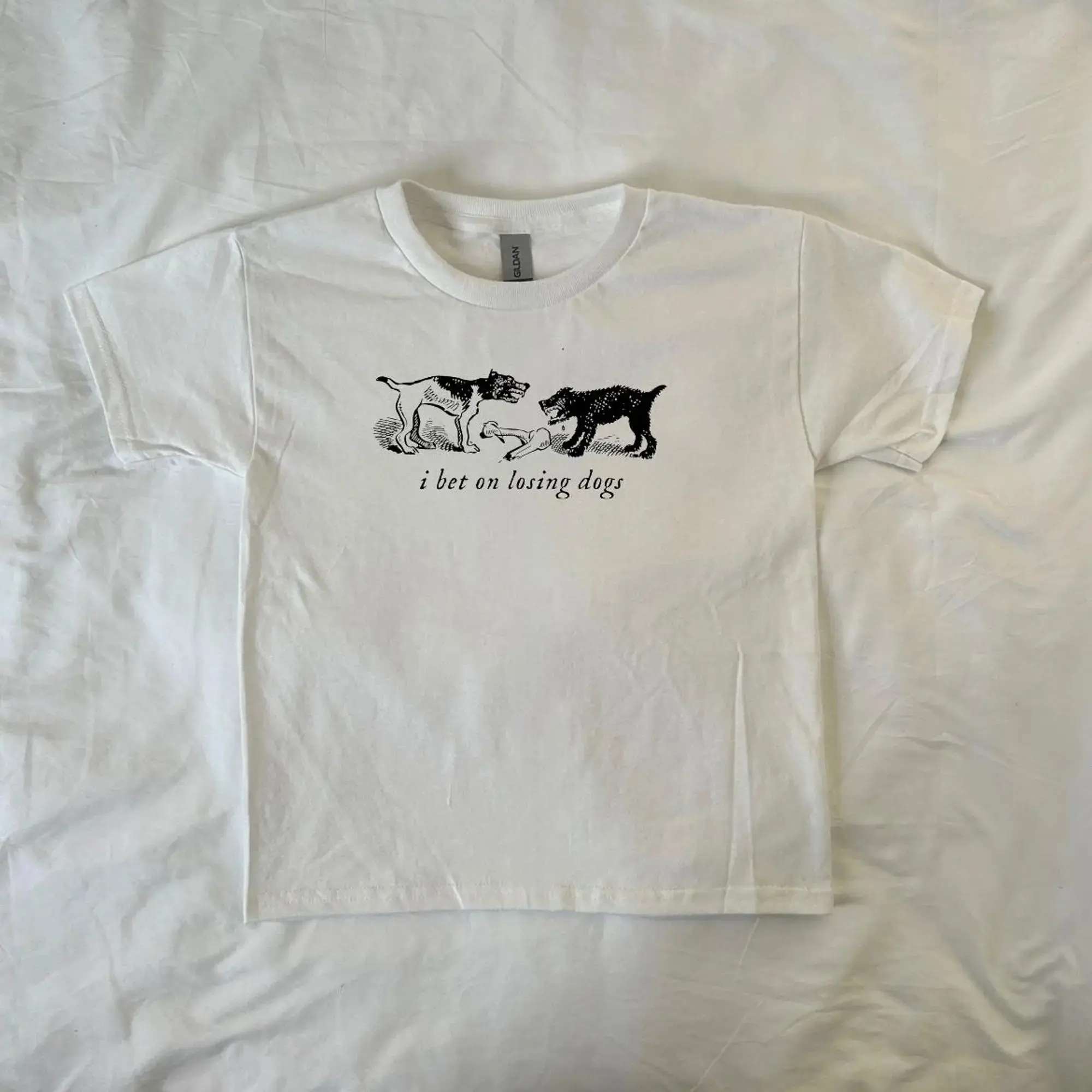 Print ShirtMitski Baby Tee, y2k clothing, Pinterest ,vintage, streetwear, trendy, Indie Music Lover, Band T-Shirt, I bet on losing dogs