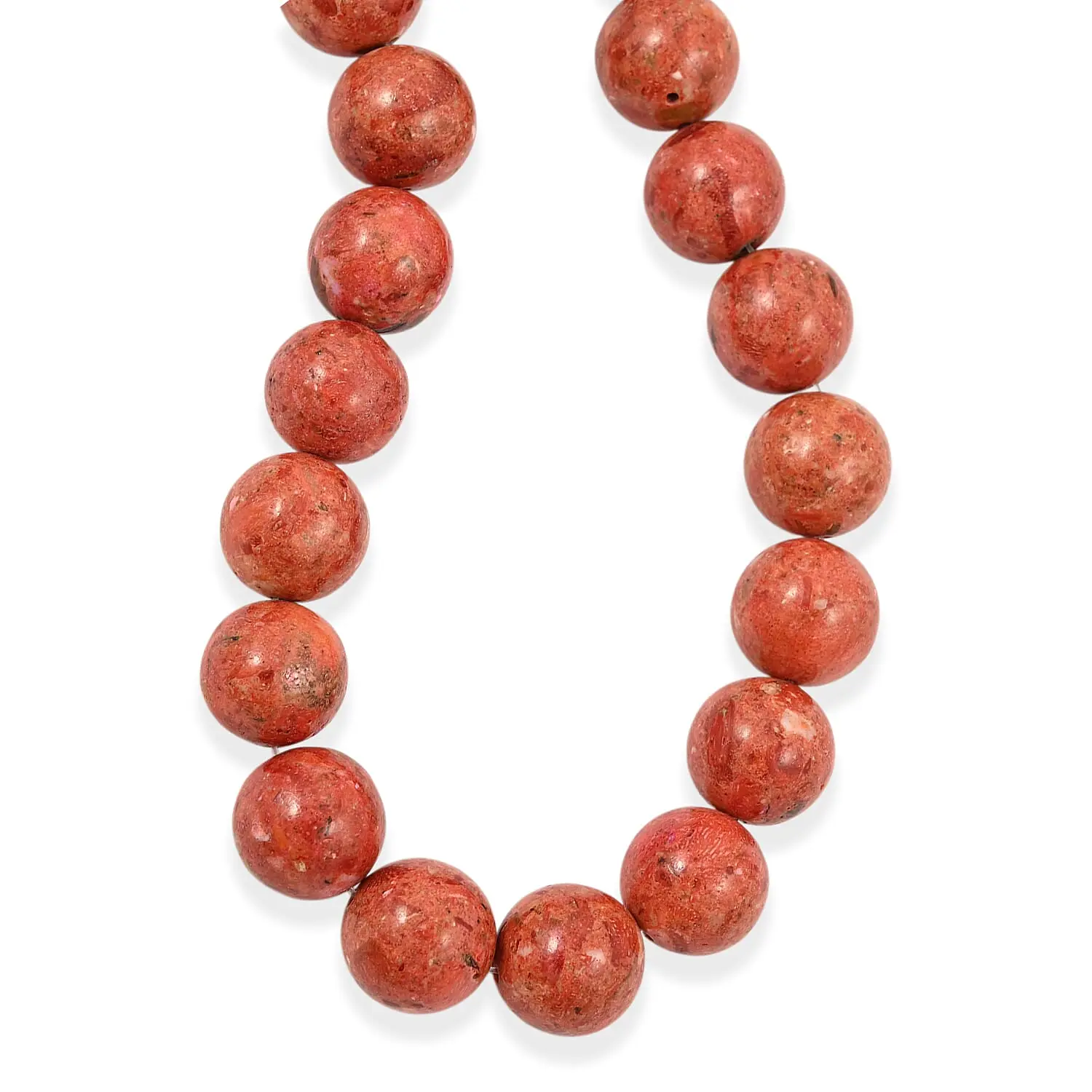 Red Coral Beaded Necklace (18 Inches)