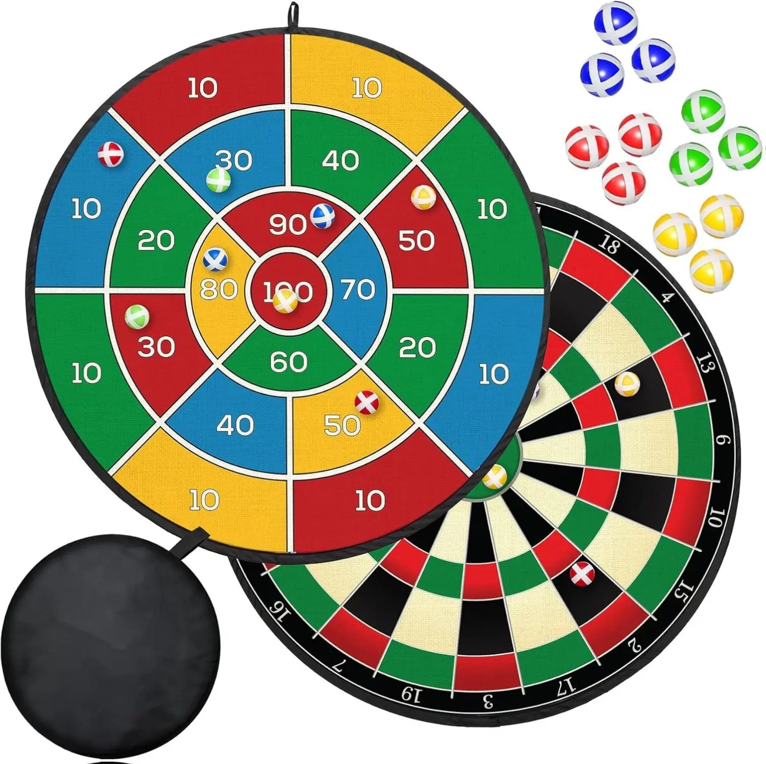 Large Dart Board for Kids 29 Inches with Sticky Balls Kids Hanging Dart Board Boys Toys Indoor/Sport Outdoor Fun Birthday Gifts for 3 4 5 6 7 8 9 10 11 12 Sticky Darts for Boys Girls Family