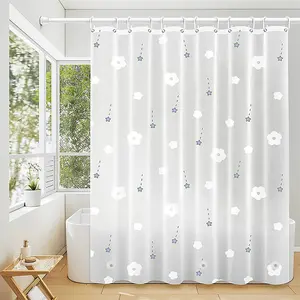 Shower Curtain Liner, Peva Floral Night Sky Insert, Simple Home Decor, Metal Grommets, Weighted Bottom, 12 Plastic Hooks, Good Privacy