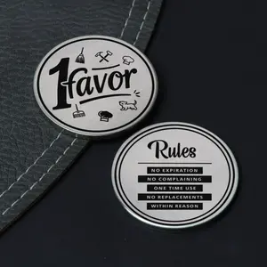1 Favor Coin - Custom Engraved Brass Coin - Couples Flip Coin - Gifts for Her/Him - Anniversary Gift - Birthday Gift - Father's Day Gift