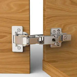 Furniware 135° 165° 175° Degree Frameless Lazy Susan Hinge, Full Overlay Cabinet Hinges Concealed for Corner Kitchen Cabinet Replacement Hardware
