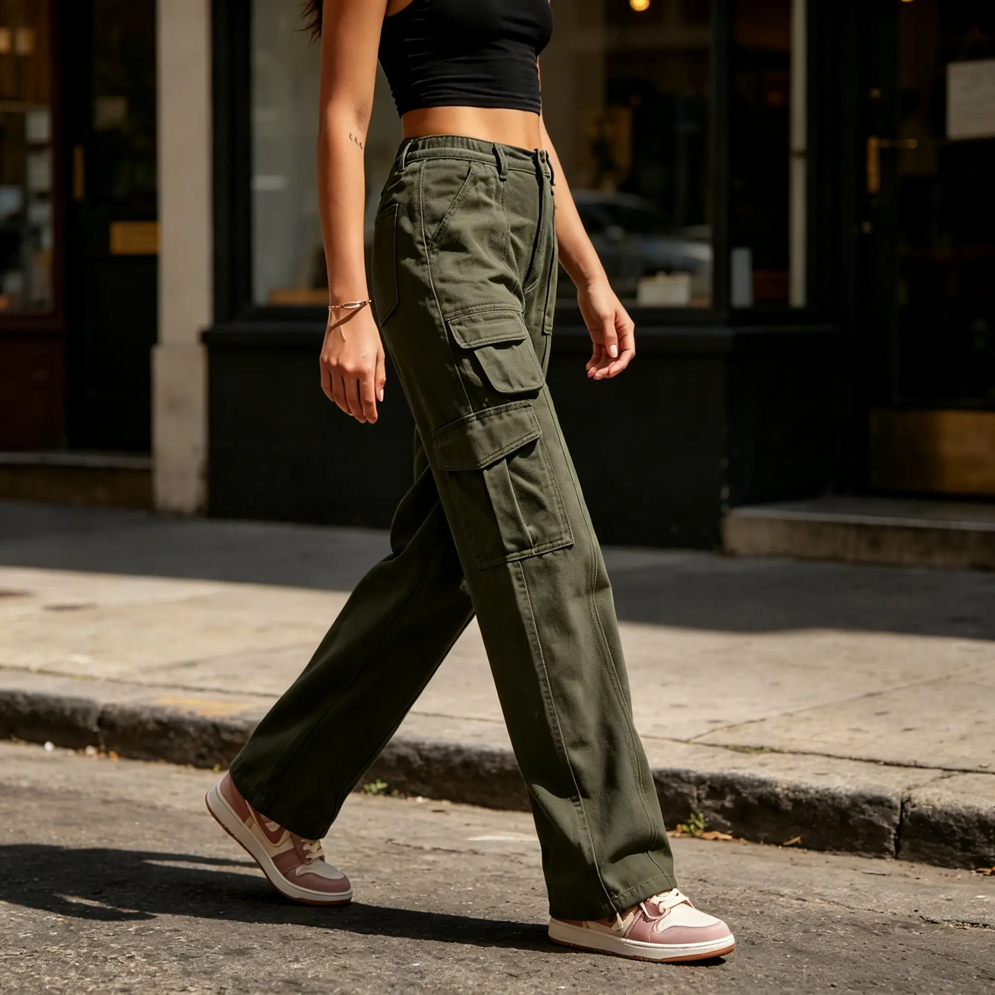 Women's Fitted Bootcut Trousers - High-Waisted, Comfortable Professional Workwear for a Stylish Office Look