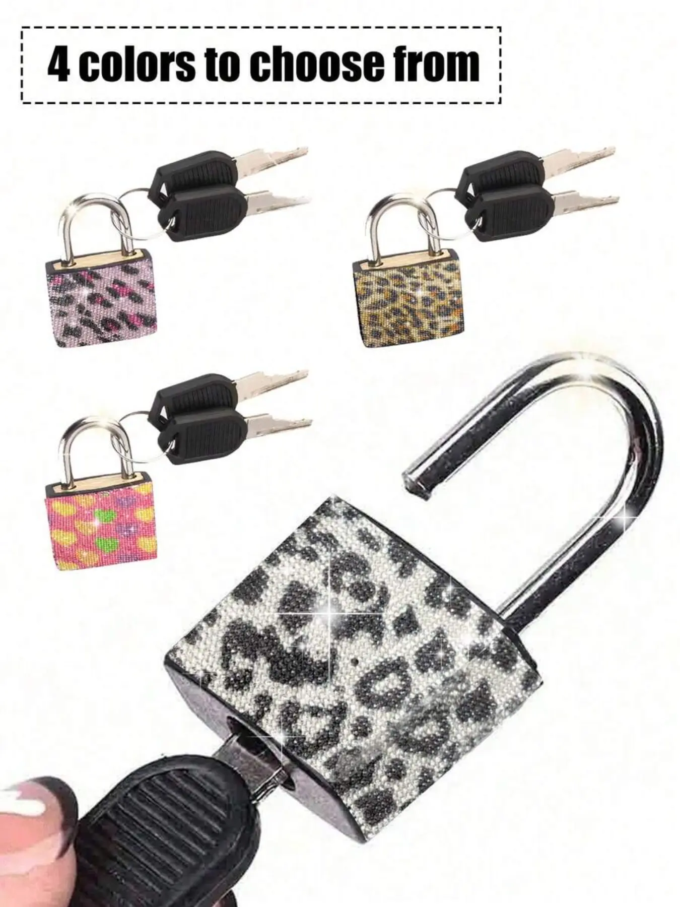 Mini Sparkling Crystal Key Lock - Metal Small Lock With 2 Keys, No Assembly Required, Luggage Lock With Keys, Small Locker Lock, Metal Key Lock For Luggage, Gym Lockers, Bags, School, Gifts, Etc., Padlock, Lock And Key