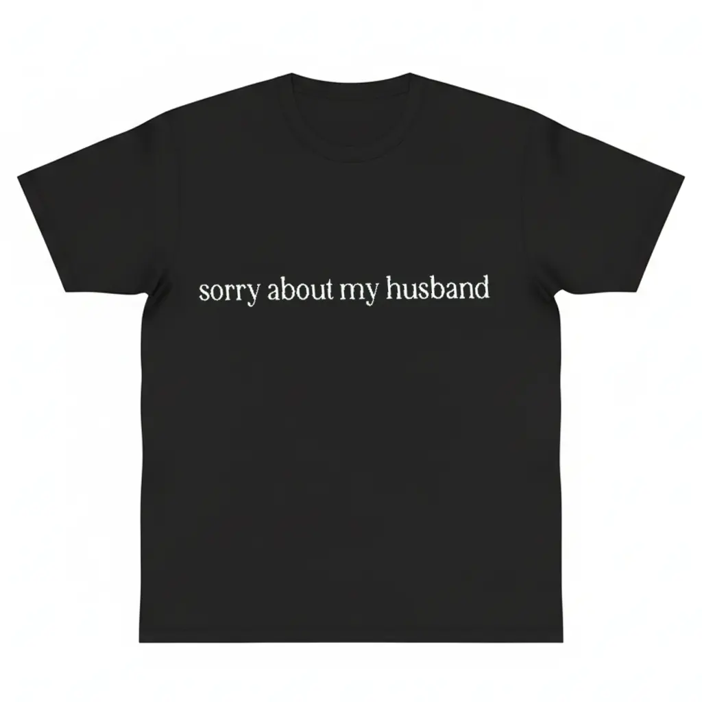 Sorry About My Husband For Graphic Shirt Sarcastic Sassy Tee Funny Wife husband y2k cotton fashion Streetwear Comfort Shortsleeve Casual Top Trending gift