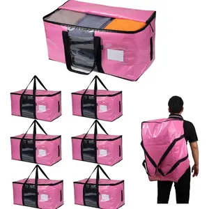 6-Pack  Moving Bags with Backpack Straps & Side Handles, 50 lbs Heavy Duty Storage Totes, Water-Resistant Clothes Packing Boxes Alternative ()