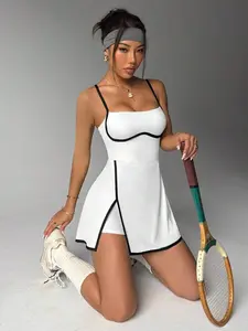 MOVA Women's Casual Outdoor Simple Contrast Color Strap Sports Dress