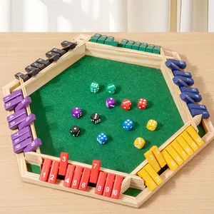 Foldable Wooden Closed Box Dice Flipboard Board Game Set, 1-Set for 1-6 Players, Ages 12+, Ideal for Family Game Night & Parties, Toys for Kids & Adults, Board Games