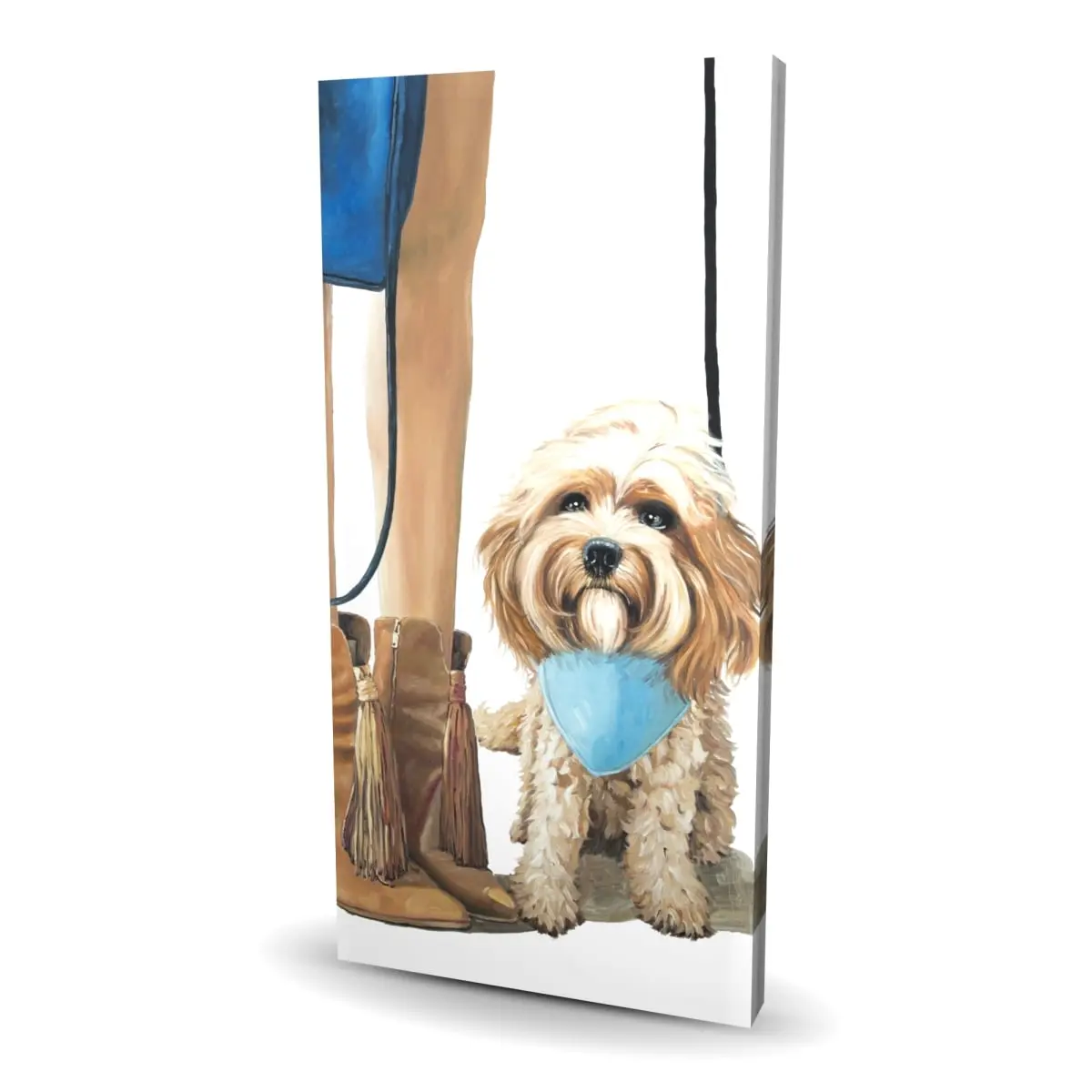 360 stand Cavoodle Dog Blue Wall Print Artwork - 24x48 in, Fashionable Artistic Home Decor, Ideal Gift for Home Supplies Enthusiasts, Decoration, Room, Nursery, Animal Inspired Prints