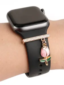 Floral Decoration Pendant for Apple Watch Band, Smart Watch Straps, Perfect Gift for Birthday and Easter, Unisex Sport Style, Accessories (band Not Included)