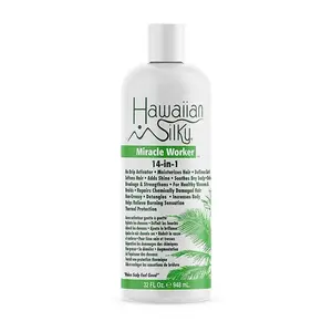 Hawaiian Silky Miracle Worker 14-in-1 No Drip Activator & Moisturizer, 32 oz Organic Haircare with Burnt Ends Relief & Moisture