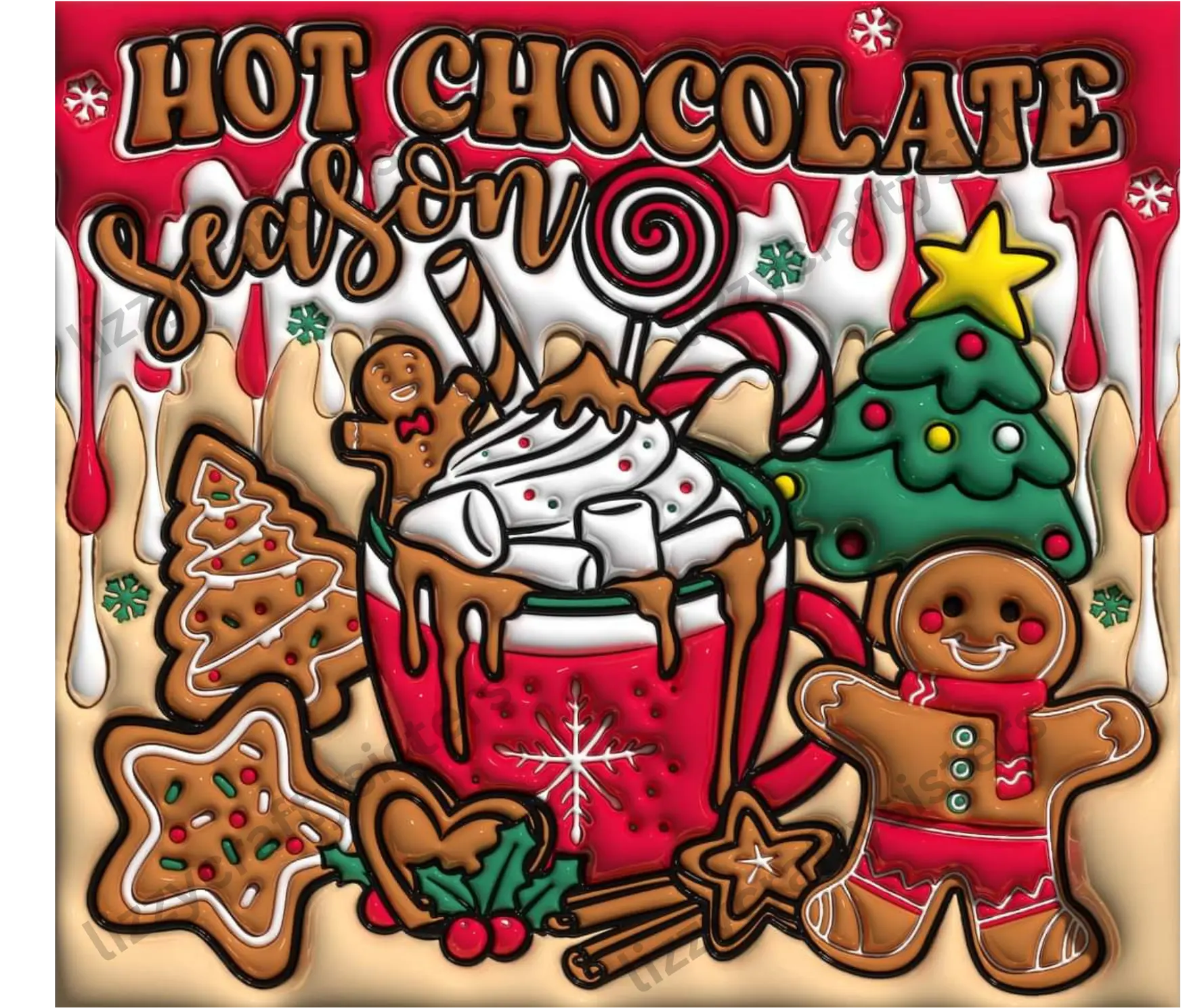 3d Hot Chocolate Sublimation Wrap