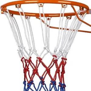 Durable Basketball Net Replacement Set, Eco-Friendly Polyester Material, Vibrant Colors, All-Weather Resistant, Ideal for Outdoor Use