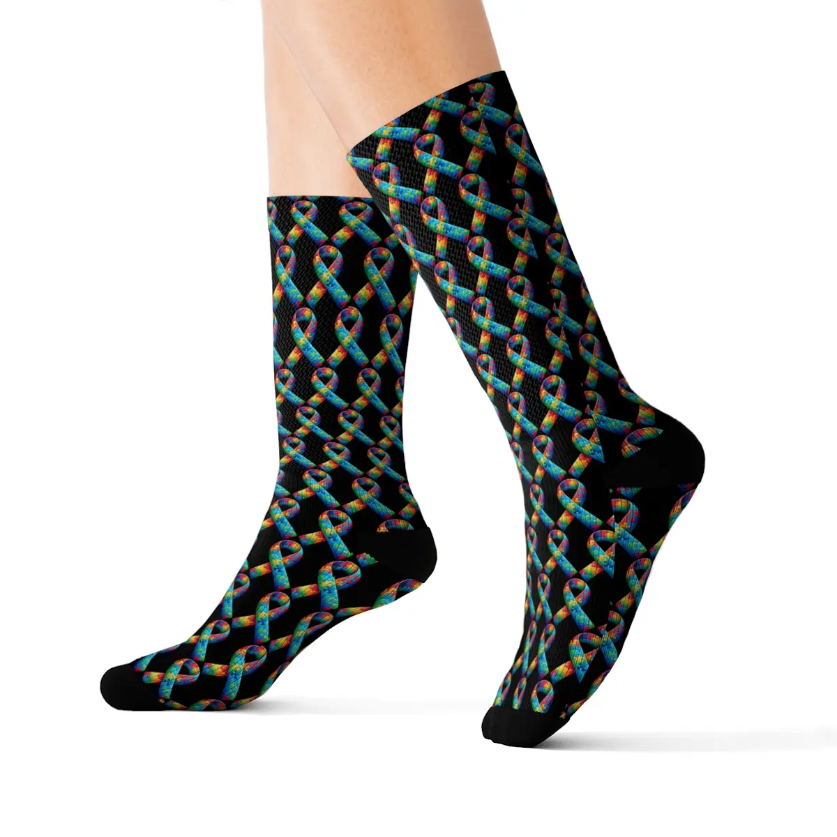 Ribbon Autism Socks