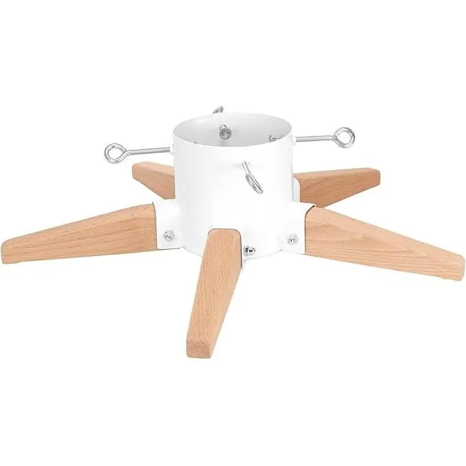 HarcoHome 5-Legged Metal and Beech Hardwood Christmas Tree Stand for Live Tree