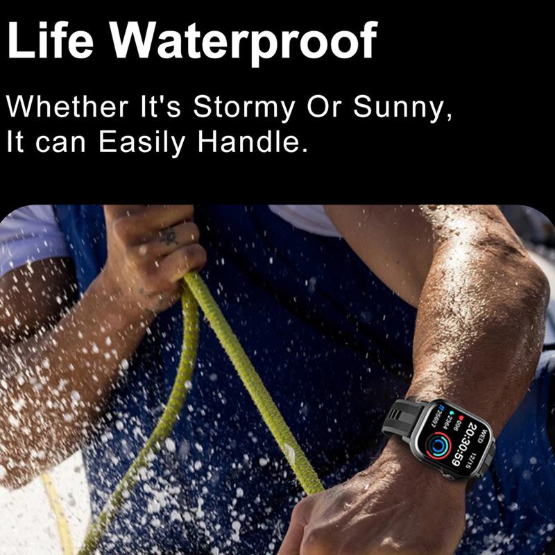 Smart Watch with 2.01 inch HD Full Touch Screen, Bluetooth, Message Notifications, Call reminders, Magnetic Charging, Blood Oxygen (SpO2) & Heart Rate Monitor, Multiple Sports Modes, for Men and Women, Waterproof Smart Watch, Perfect Christmas Gift