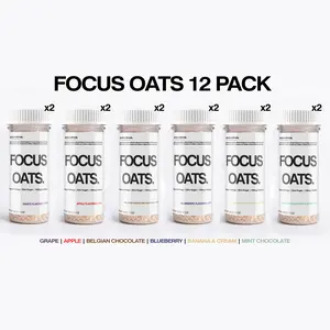 12 Pack Presta Wellness Instant Focus Oats - L Theanine - Focus - Energy - Ready In 5 Minutes