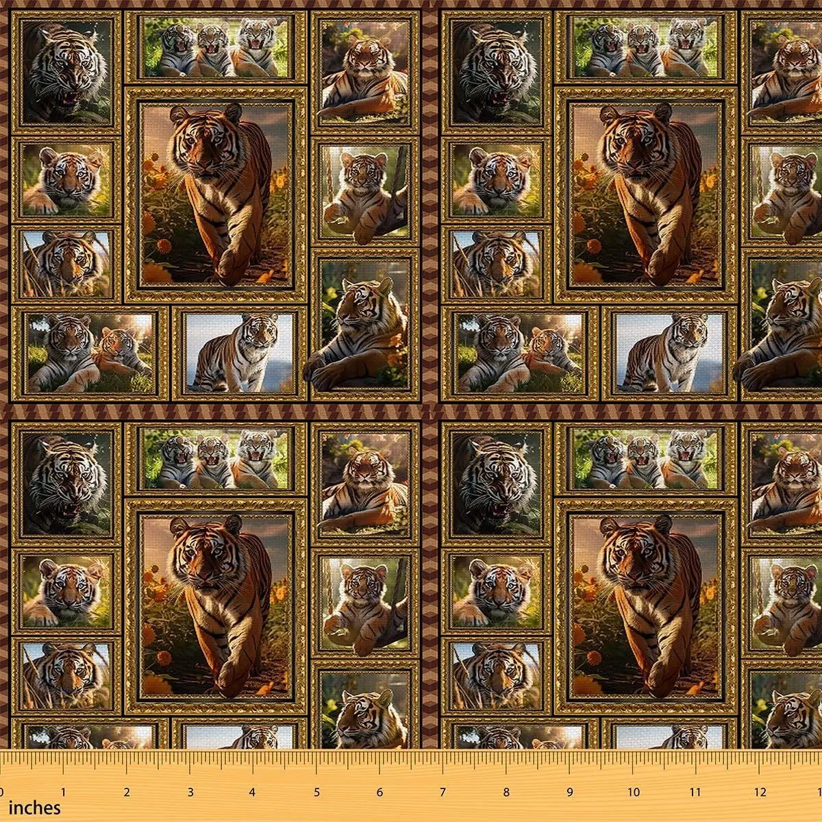 Tiger Fabric Wild Animal Upholstery Chairs Safari Cat Print Plaid Decorative Fabric Women Men,Soft Flannel
