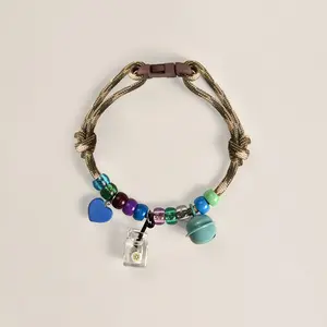 Cute Handmade Braided Cat Collar| Adjustable Soft Cotton Pet Necklace with Charms for Kittens & Small Dogs Collar