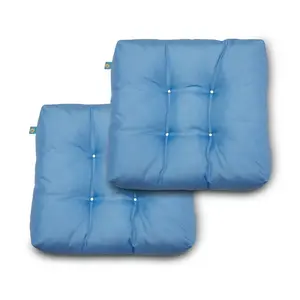 19 x 19 x 5 inch, Periwinkle Blue, 2 Pack,Water-Resistant Indoor Outdoor Seat Cushions,