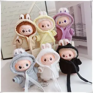 Labubu Doll Clothes Casual Hooded Sweatshirt Set Doll Clothing For Labubu 4.0 Pin For Love Dolls Featuring Ribbed Hem Details Doll Clothes Outfit
