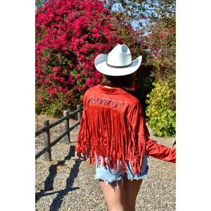 Custom Suede Red Fringe Jacket