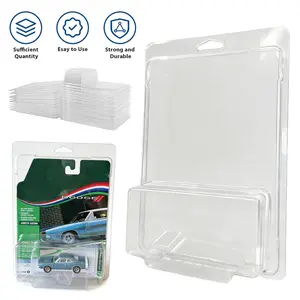 50Pcs 1:64 Scale Diecast Car Protector Case, Crystal Clear PET Cover For Johnny Lightning Auto World, Anti-Scratch UV Protection Easy Assembly Collectibles Display Box