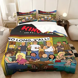 3Pcs,King of the Hill design  three-piece bedding set, soft, comfortable and skin-friendly, universal in all seasons, bedding set, no pillow core, no quilt core, suitable for bedrooms, guest rooms - (1 quilt cover + 2 pillowcases)
