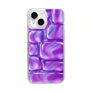 Ice Cube Illusion Purple Swirl Phone Case 【1pcs】 Glossy Design | Hard PC + Soft TPU IPhone case