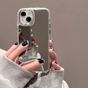 Makeup Mirror Phone Case with 2pack Screen Protector for iPhone 17promax 17AIR 16pro 15plus 14 13 12 11 Pro Max & Plus, Shockproof Protective Cover,Stylish and High-End Phone Case