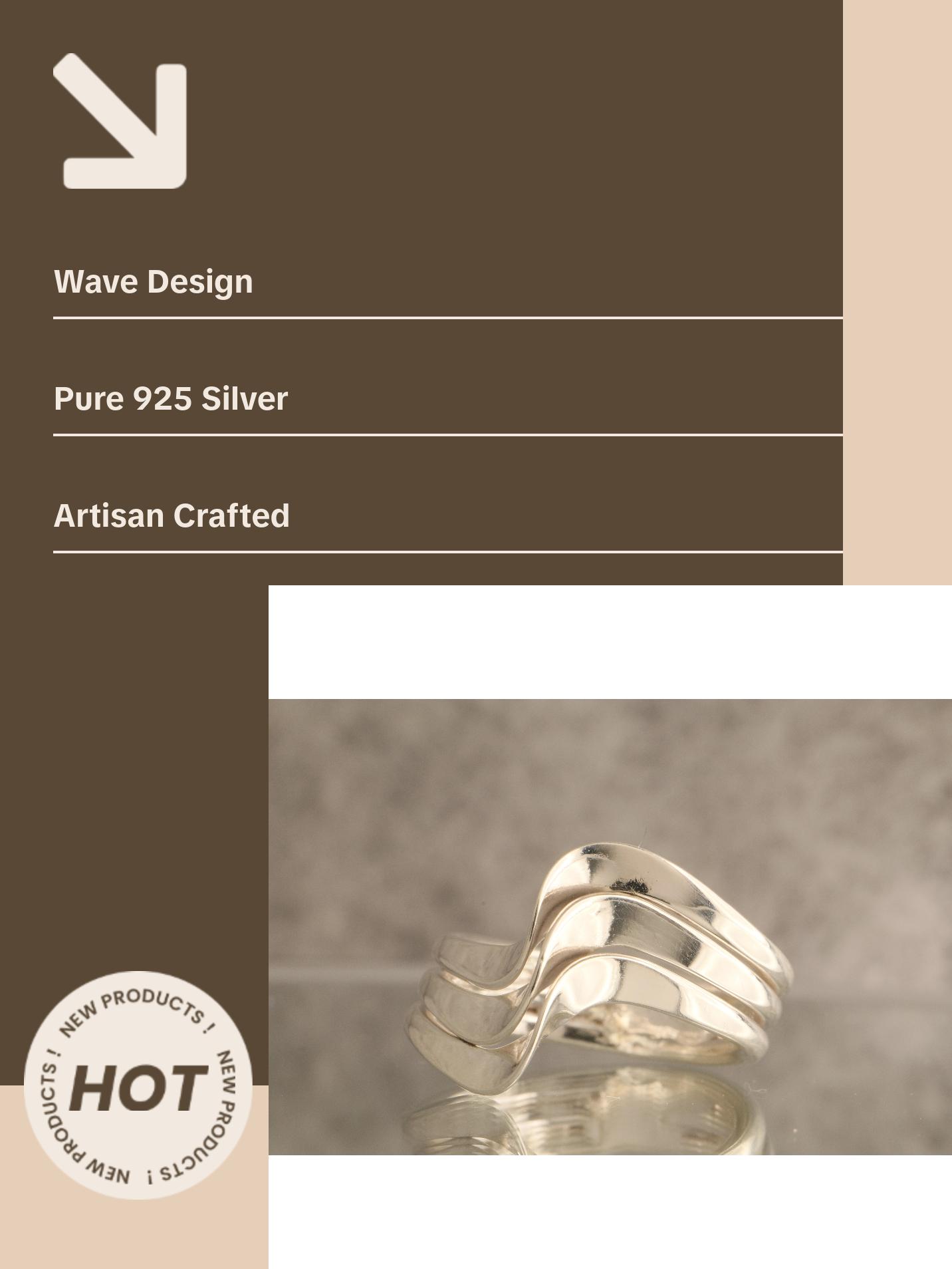 Wave Harmony - Over 7 Grams Of 925 Sterling Silver Ring