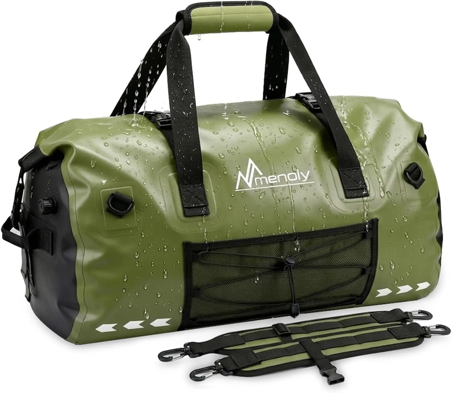 60L Waterproof Duffel Bag - Large Motorcycle Dry Bag Backpack, Roll Top Heavy Duty Travel Bag with Shoulder Straps for Riding, Kayaking, Camping & Travel