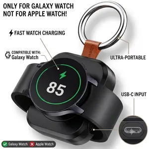 Portable Charger Only For Samsung Galaxy Watch Active 1/2/3/4/5 Pro/6 Classic/6/7/8 With Capacity Of 1200 Mah And Supports Fast Wireless Charging (Not for Apple Watch)