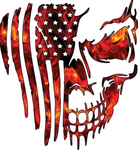 USA skull flag fire distressed decal sticker vinyl graphic american car truck window