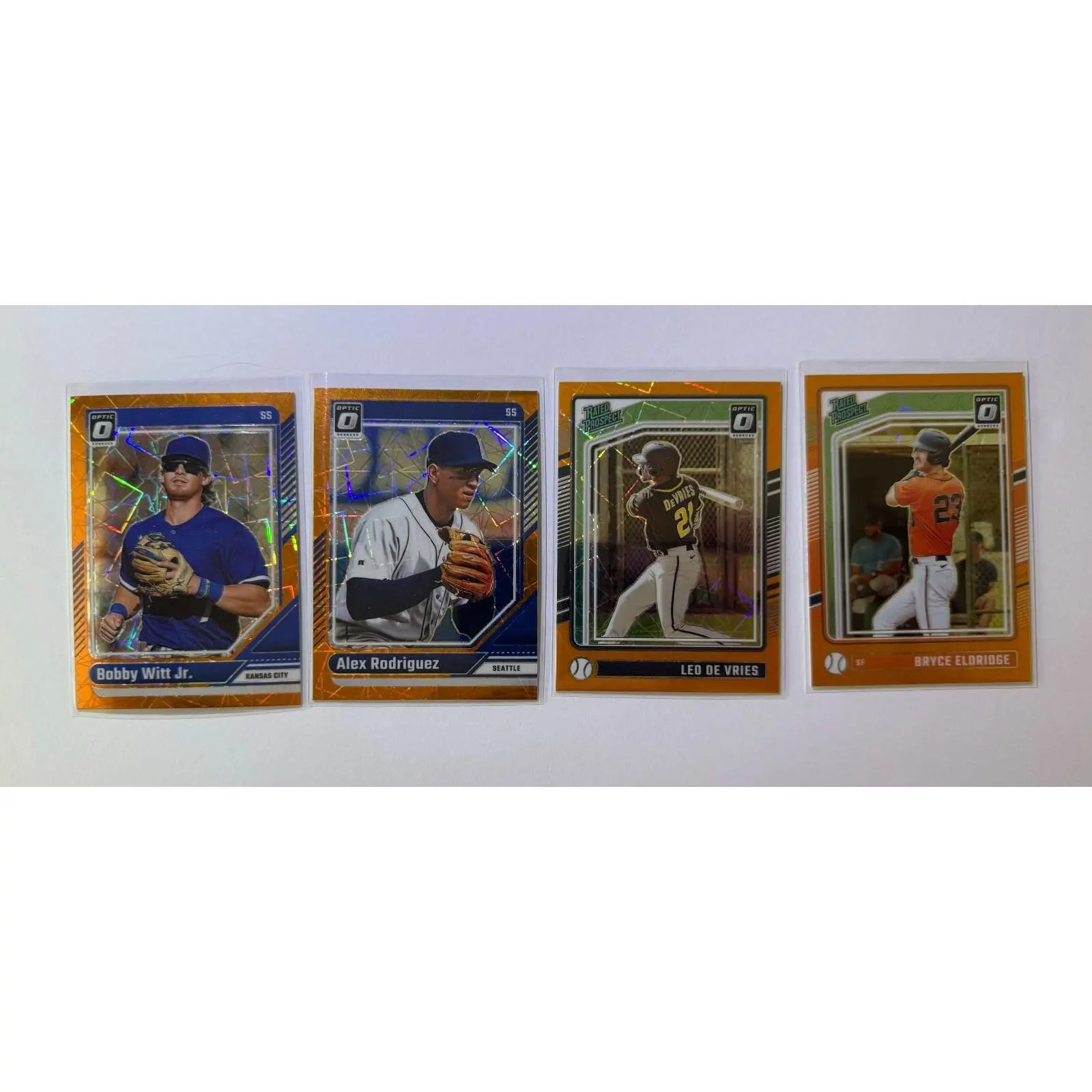 2024 Panini Donruss Baseball Orange Velocity Prizm Cards- LOT of 4! RC, Stars