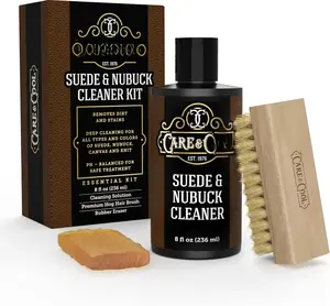 Suede and Nubuck Cleaner Kit (8 oz) Restores Color  Vibrancy to Shoes Clothes, and Furniture (Essential Kit)
